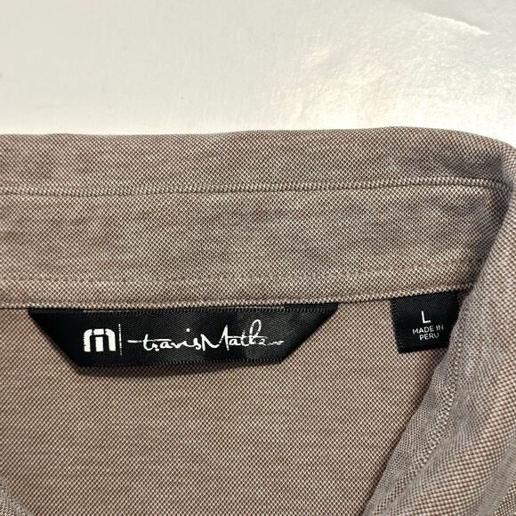 Travis Mathew Polo Shirt Mens Large Brown Golf Performance Lightweight Pima - Picture 4 of 9